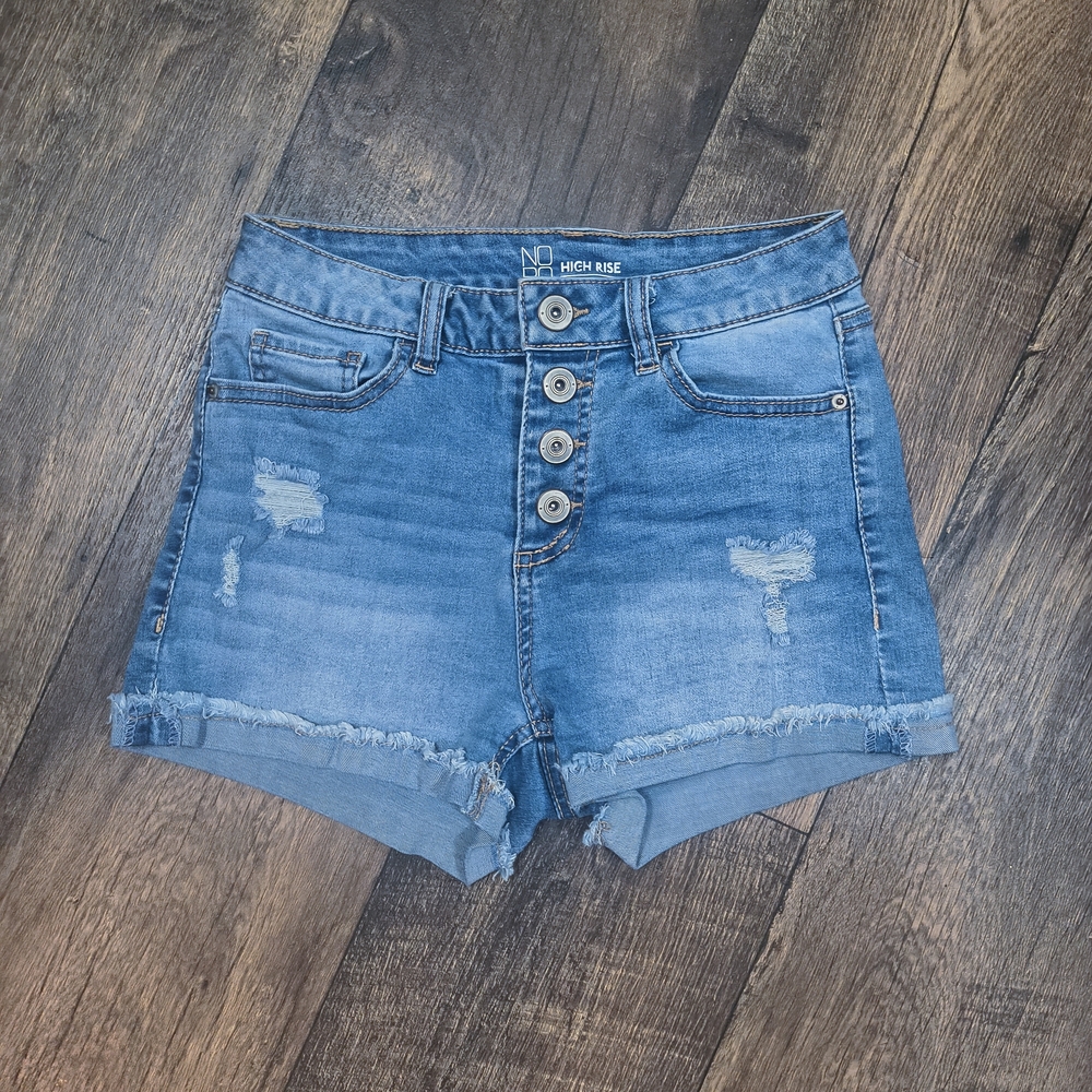 No Boundaries Blue High-Rise Jean Shorts